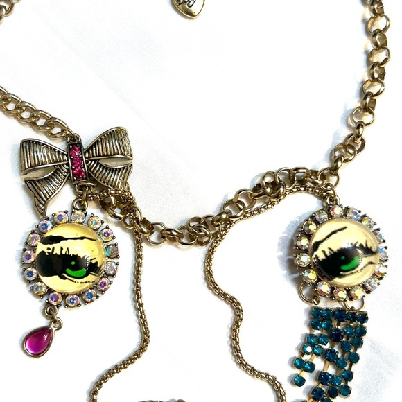 💋👁️BETSEY JOHNSON RARE VINTAGE“THE EYES HAVE IT” STATEMENT PIECE NECKLACE 💋👁️ - Picture 13 of 13